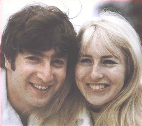 1: All Smiles: John Lennon poses with his wife, Cynthia, in Miami, February 1964. The couple was all smiles, as this was just the beginning of worldwide Beatlemania, and the overwhelming attention of the press was still full of excitement and fun for the young couple.