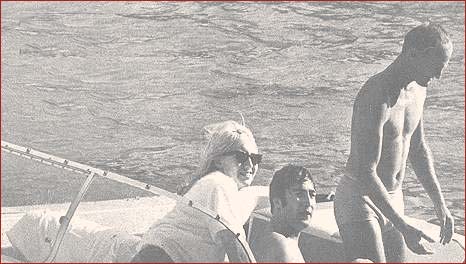 2nd photo: John and Cynthia Lennon enjoy boating and water skiing in Miami, Florida. The Beatles made this stop in Miami on their first visit to the U.S. in February 1964 to perform for the second time on the Ed Sullivan Show.