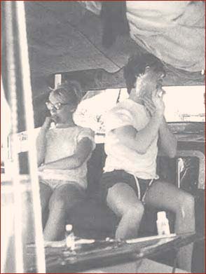 John and Cynthia on a boat in Tahiti