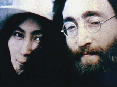 John and Yoko on their wedding day